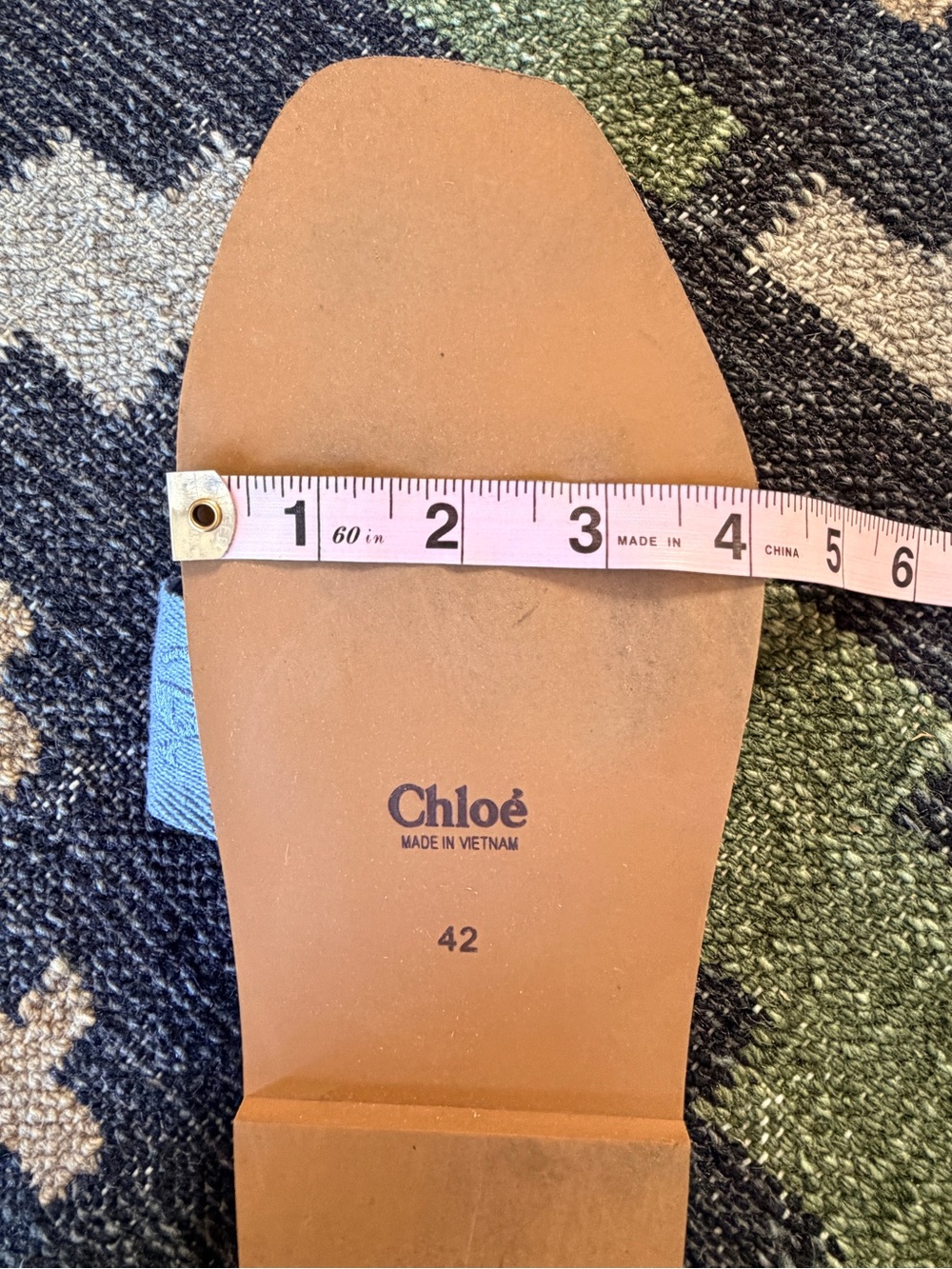 Chloé Woody Flat Slide Sandals Size 42 Washed Blue Fits like 9-9.5! - Picture 10 of 11
